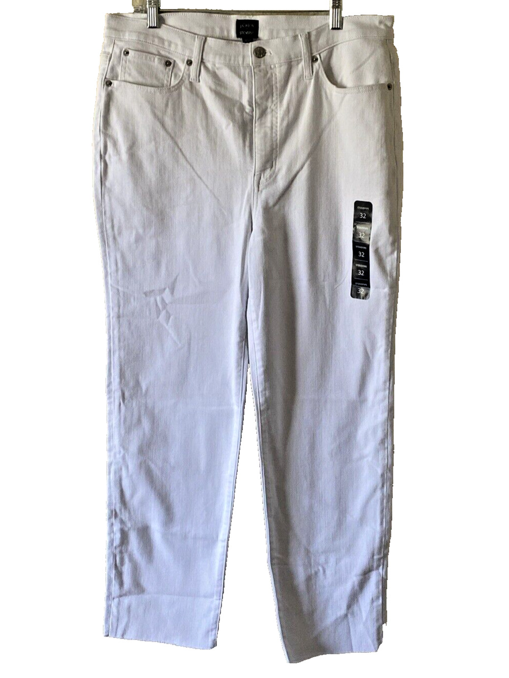 J.Crew Jeans Women 32 White Stovepipe High Rise Raw Hem Signature Stretch NWT